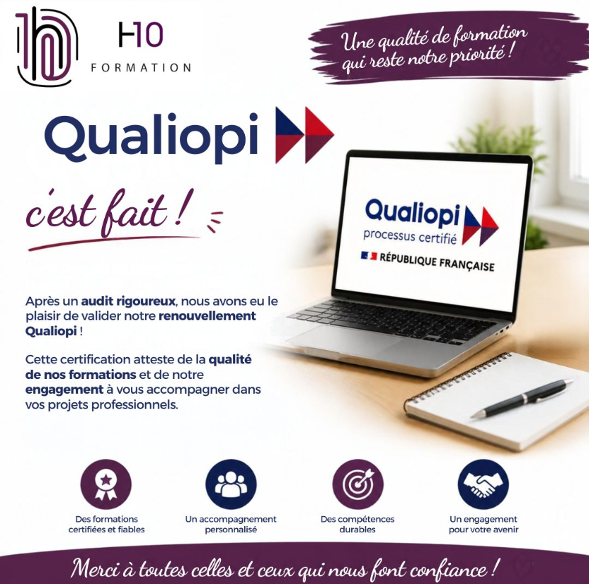 H10 Formation renouvelle son audit Qualiopi
